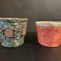 2 cestini, porta piante, fiori