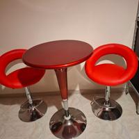 Tavolo fungo per cucina bar con sgabelli