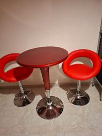 Tavolo fungo per cucina bar con sgabelli