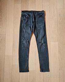 Jeans Skinny strappati neri uomo (tg. 44)