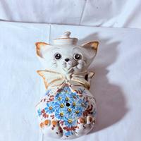 Gatto in ceramica vintage da parete