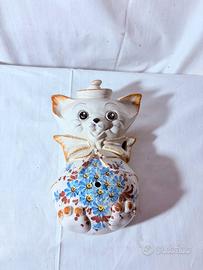 Gatto in ceramica vintage da parete