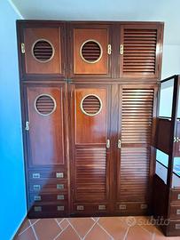 Cameretta completa stile marina in legno mogano