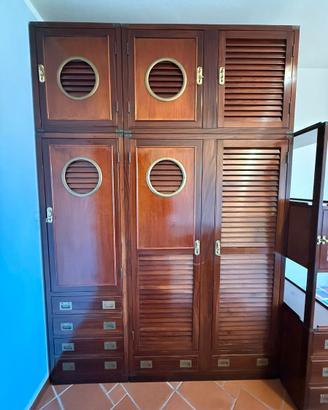 Cameretta completa stile marina in legno mogano
