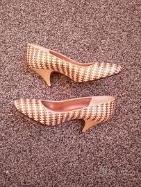 Décolleté Vintage Anni 90  pelle intrecciata 36.5
