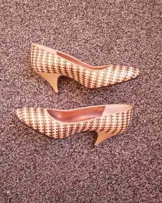 Décolleté Vintage Anni 90  pelle intrecciata 36.5