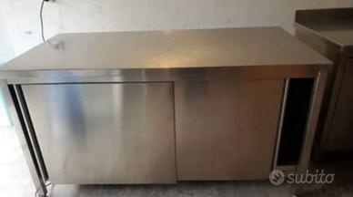 Tavolo cassettiera acciaio inox
