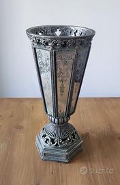 Vaso antichizzato con specchi decorati