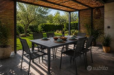 Tavolo grigio allungabile 180/240 acciaio top HDPE