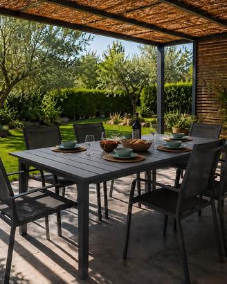 Tavolo grigio allungabile 180/240 acciaio top HDPE