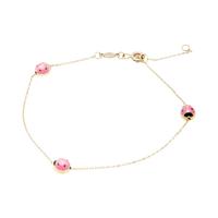Bracciale in oro 9kt con coccinelle