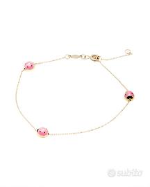 Bracciale in oro 9kt con coccinelle