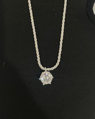 Collana punto luce argento 925 e zircone