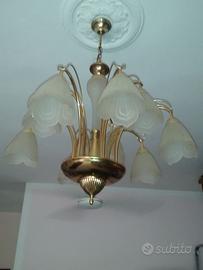 Lampadario in Ottone 9 Luci