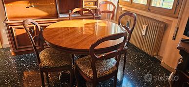 Tavolo rotondo allungabile con 6 sedie