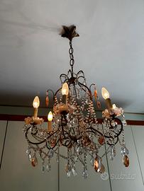 Lampadario stile veneziano con cristalli – 6 luci