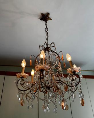 Lampadario stile veneziano con cristalli – 6 luci