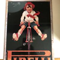 Targa vintage Pirelli in metallo bambino anni 30
