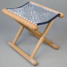 🪑 Sgabello pieghevole in legno e tessuto