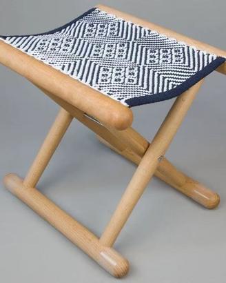 🪑 Sgabello pieghevole in legno e tessuto