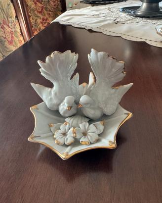 Coppia Colombe in Vera Porcellana Capodimonte