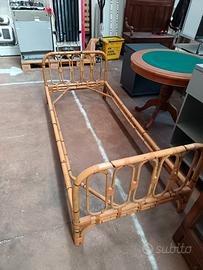 Letto singolo bambù con rete doghe 