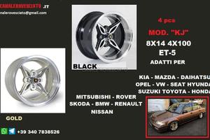 Cerchi kj 8x14 pollici 4x100 et-5 jdm style