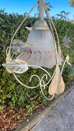 Lampadario in ferro battuto