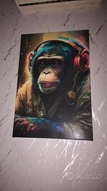 Quadro su Tela Startonight "Scimmia con Cuffie"