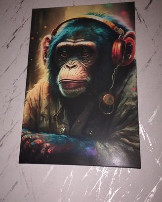 Quadro su Tela Startonight "Scimmia con Cuffie"
