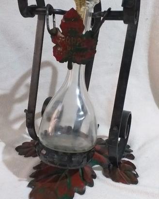 Decanter ferro battuto artigianale bottigl vintage