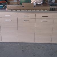 credenza in rovere con 5 ante 5 cassetti spazzolat