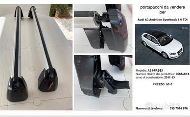 portapacchi per audi A3 anno 2011