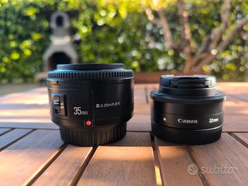 Obiettivi  Canon 22mm pancake + YongNuo 35mm