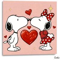 Quadro Snoopy San Valentino