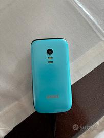 Telefono cellulare per anziani colore celeste