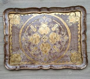 Vassoio vintage fiorentino dorato
