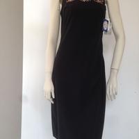 abito nero con ricami da sera/cerimonia taglia 42