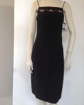 abito nero con ricami da sera/cerimonia taglia 42