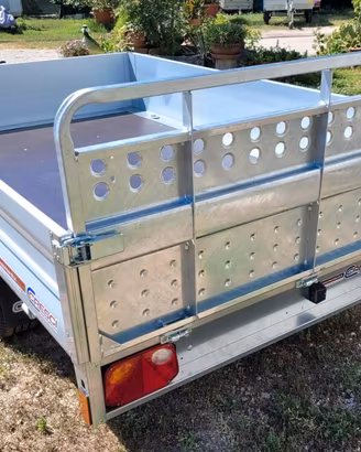 RIMORCHIO CARRELLO BASCULANTE PT15 CON RAMPA DI CA