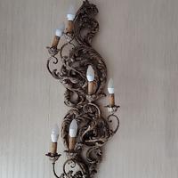 Applique con 6 punti luce disegno  tralci intrecc.