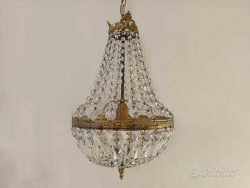 Lampadario  stile impero color oro a mongolfiera