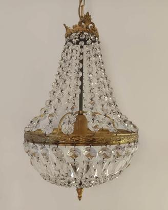 Lampadario  stile impero color oro a mongolfiera