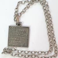 Collana vintage in acciaio con ciondolo Amami