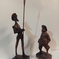 Don Chisciotte e Sancho panza legno intagliato