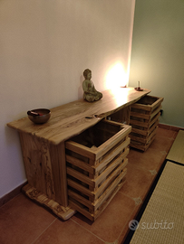 Ulivo acacia arredamento tavolo top bagno tronco