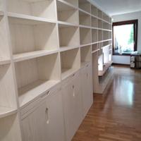 libreria in frassino laccata ante led cassett ante