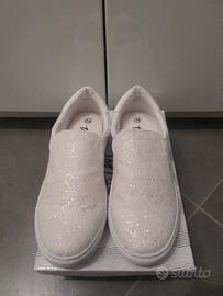 Sneakers slip on con glitter da bambina