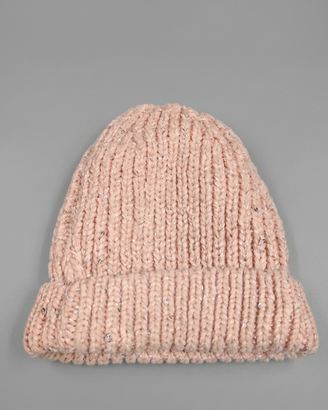 Cuffia Berretto Maglia Rosa Faera con Paillettes