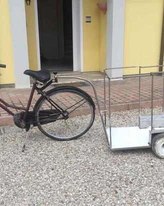 Bici con carrello in inox mare pesca
